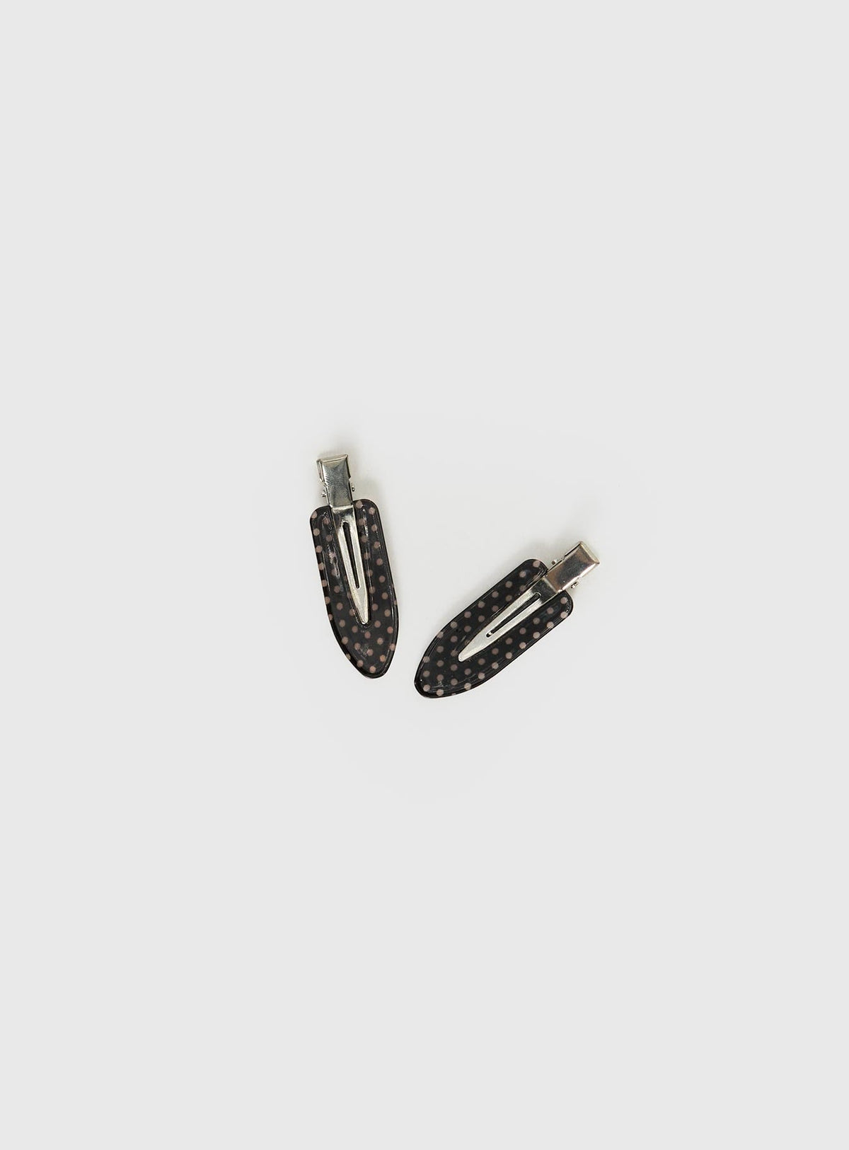 Speechless Hair Clips Black Polka