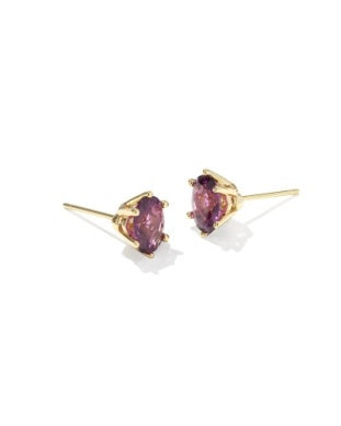Cailin Crystal Gold Purple Stud Earrings Kendra Scott