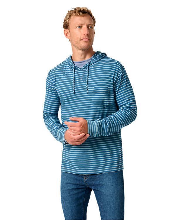 Johnnie-O Men's Zeus Striped Cotton Hoodie Apparel Johnnie-O Indigo Small