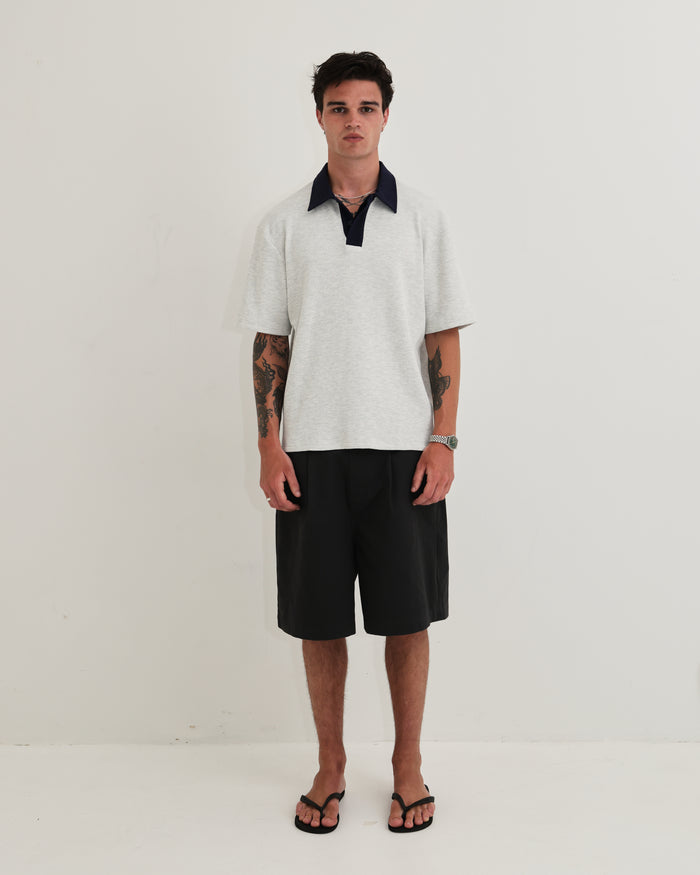 Waffle Polo - Grey Marle