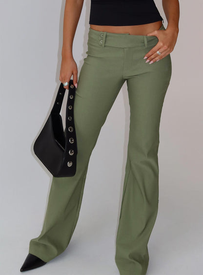 Kinkirk Flared Pants Olive Green