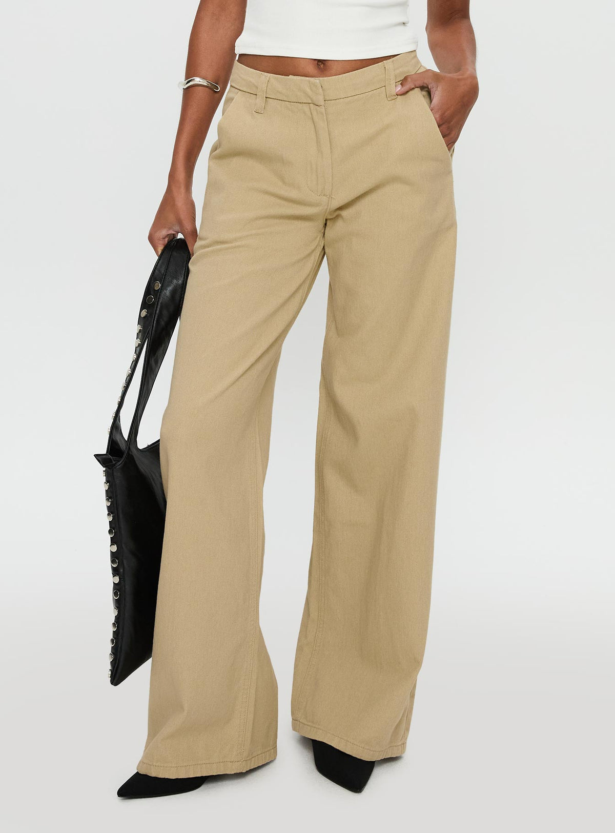 Latitude High Rise Wide Leg Pants Beige