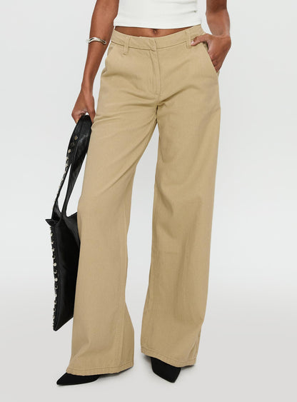 Latitude High Rise Wide Leg Pants Beige