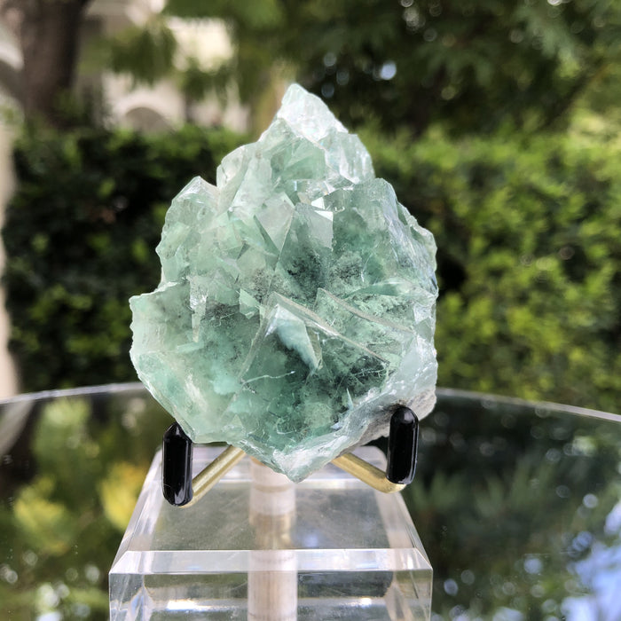 120g 7x6x4cm Glass Green and Clear Fluorite from Xianghualing,Hunan,CHINA - Locco Decor