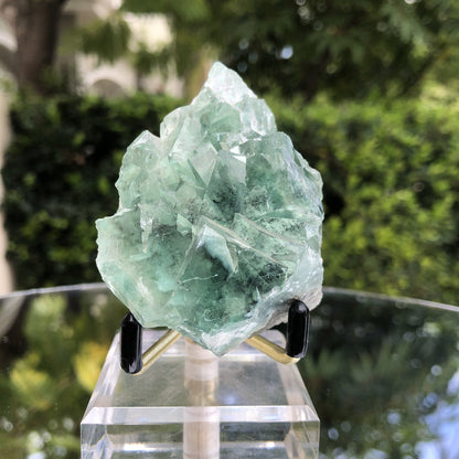 120g 7x6x4cm Glass Green and Clear Fluorite from Xianghualing,Hunan,CHINA - Locco Decor