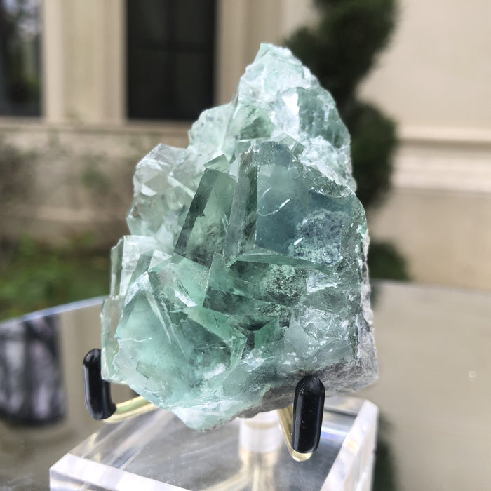 120g 7x6x4cm Glass Green and Clear Fluorite from Xianghualing,Hunan,CHINA - Locco Decor