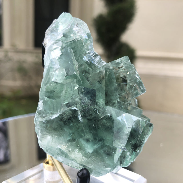 120g 7x6x4cm Glass Green and Clear Fluorite from Xianghualing,Hunan,CHINA - Locco Decor