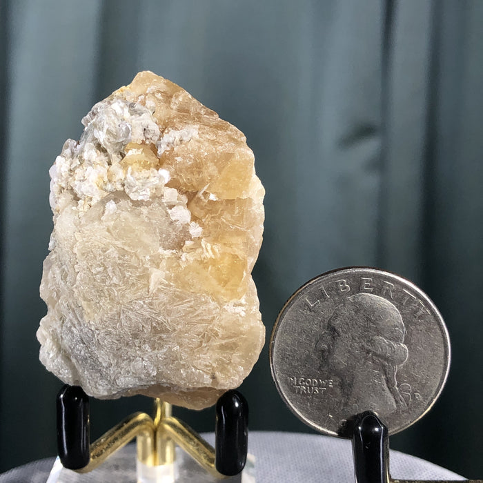 128g 5x4x3cm Orange Scheelite with Silver Muscovite from Mt. Xuebaoding,Sichuan,CHINA - Locco Decor