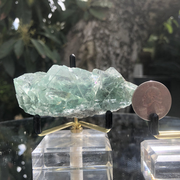 136g 9x5x4cm Glass Green and Clear Fluorite from Xianghualing,Hunan,CHINA - Locco Decor