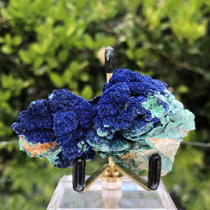 140g 8x4x6cm Rare Super Densed Shiny Blue Azurite w/ green Malachite from Sepon Mine, Laos - Locco Decor