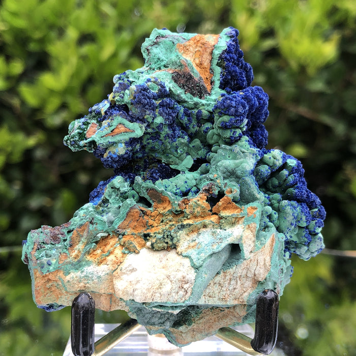 140g 8x4x6cm Rare Super Densed Shiny Blue Azurite w/ green Malachite from Sepon Mine, Laos