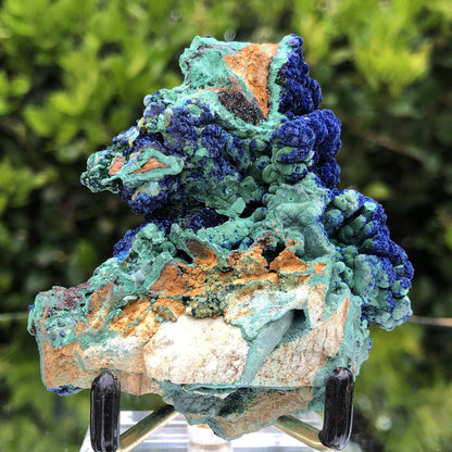 140g 8x4x6cm Rare Super Densed Shiny Blue Azurite w/ green Malachite from Sepon Mine, Laos