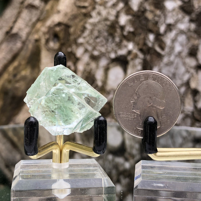 14g 3x3x2cm Glass Green and Clear Fluorite from Xianghualing,Hunan,CHINA - Locco Decor