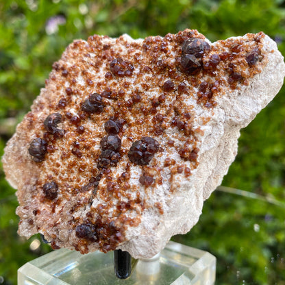 184g 10x8x3cm White Feldspar with Orange Spessartite Garnet from Tongbei, Fujian, CHINA