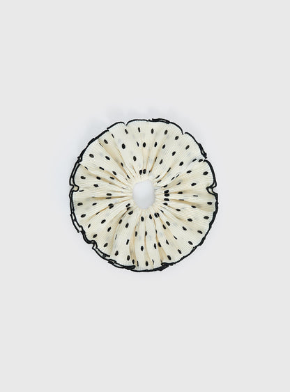 Greatest Gift Scrunchie White Polka Dot