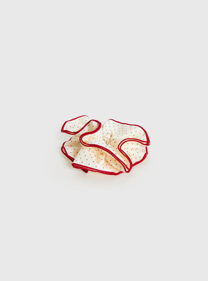 Dovie Frill Scrunchie Red / White Polka Dot