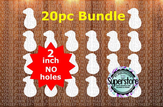 2 inch - Snowman beanie - (great for badge reels & hairbow centers)
