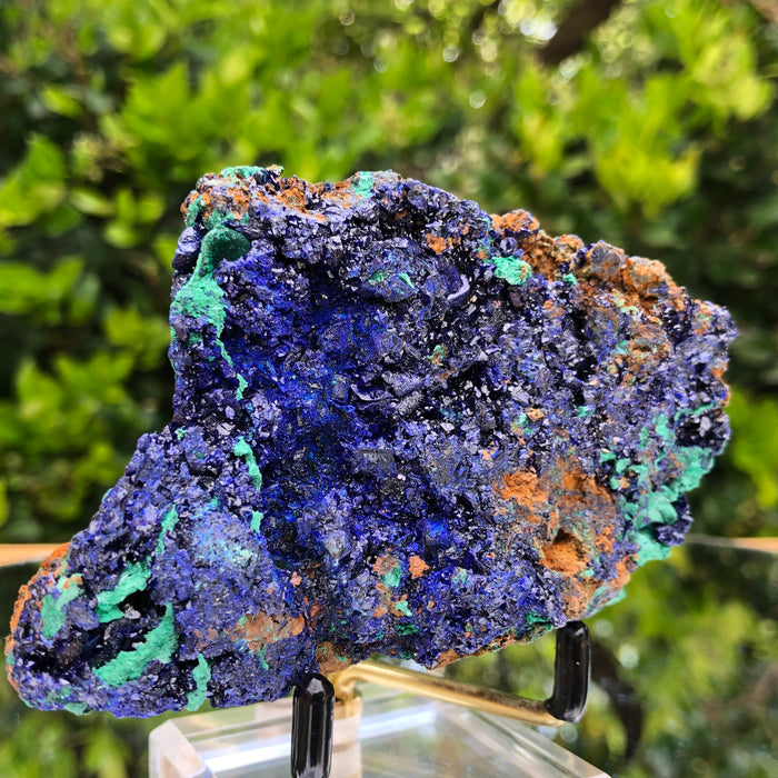 225g 10x5x8cm Shiny Blue Azurite w/ green Malachite from Sepon Mine, Laos