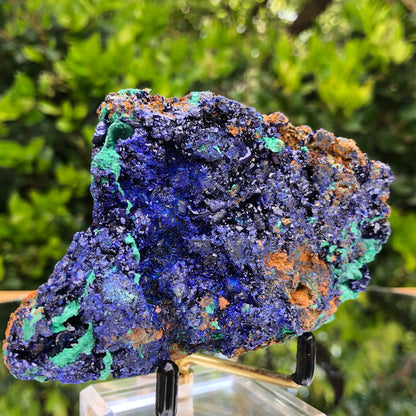 225g 10x5x8cm Shiny Blue Azurite w/ green Malachite from Sepon Mine, Laos