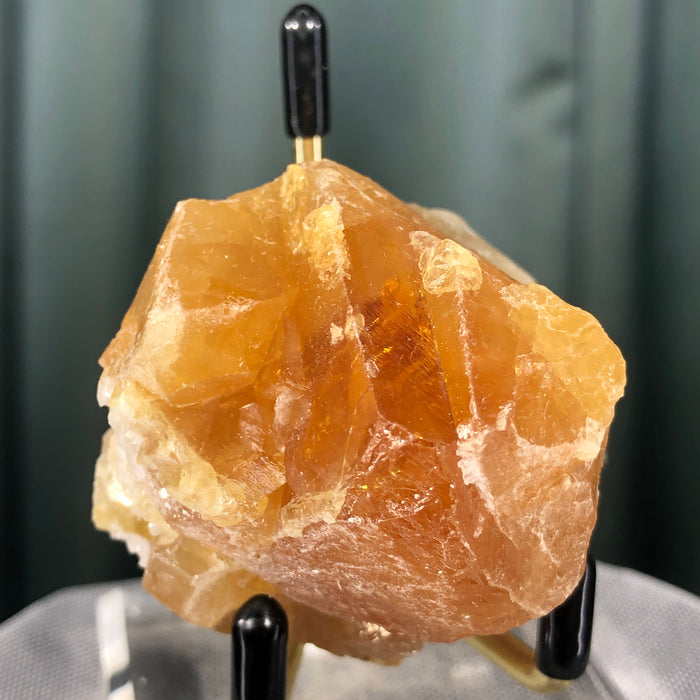 250g 6x5x4cm Orange Scheelite with Silver Muscovite from Mt. Xuebaoding,Sichuan,CHINA