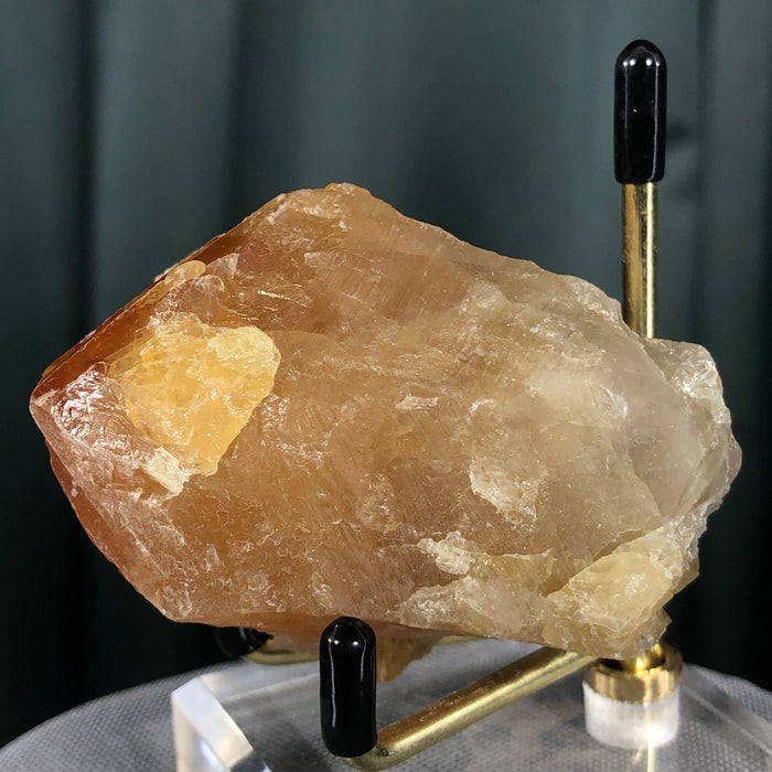 250g 6x5x4cm Orange Scheelite with Silver Muscovite from Mt. Xuebaoding,Sichuan,CHINA