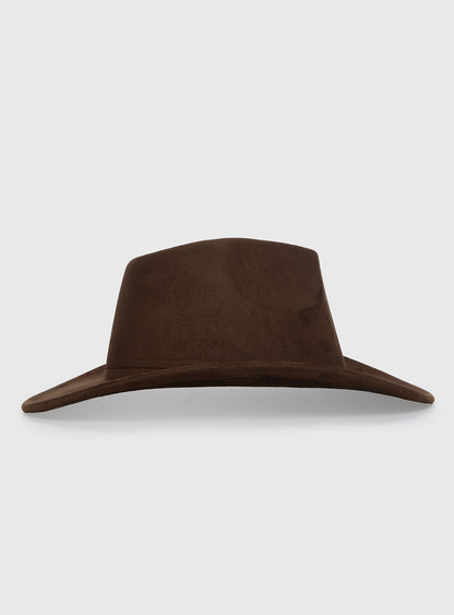 Tranquility Faux Suede Cowboy Hat Brown
