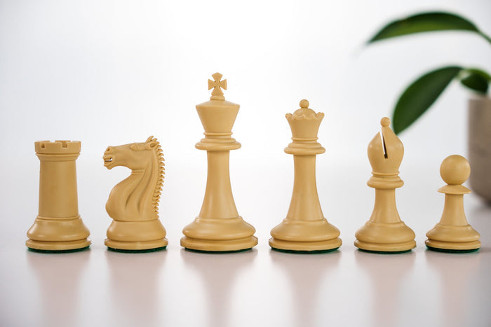 3 3/4" Emisario Player Chess Pieces - Black and Tan - Piece - Chess-House