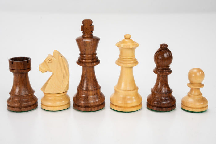 3 3/4" Timeless Chess Pieces - Sheesham & Boxwood - Piece - Chess-House