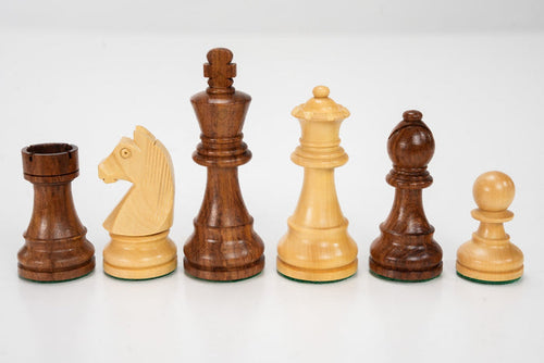 3 3/4" Timeless Chess Pieces - Sheesham & Boxwood - Piece - Chess-House