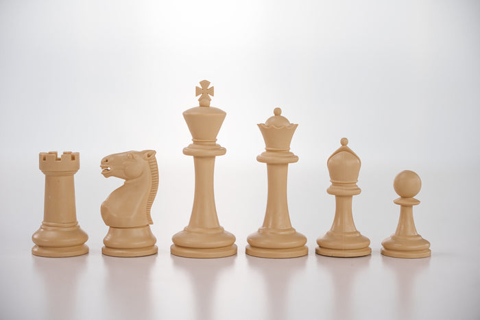 3 3/4" Plastic Staunton Club Chess Pieces - Black and Tan - Piece - Chess-House