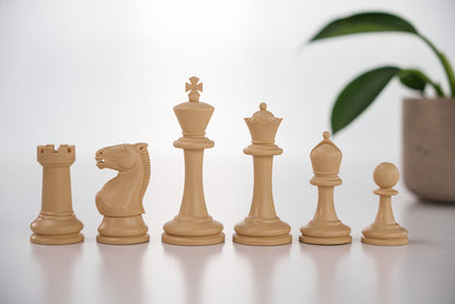 3 3/4" Plastic Staunton Club Chess Pieces - Black and Tan - Piece - Chess-House