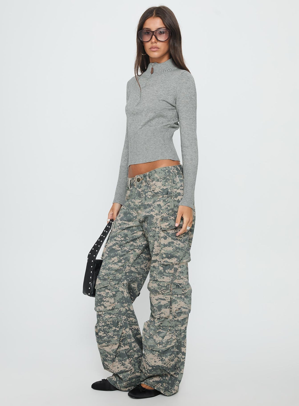 Sweetness Low Rise Straight Leg Jeans Digital Camo