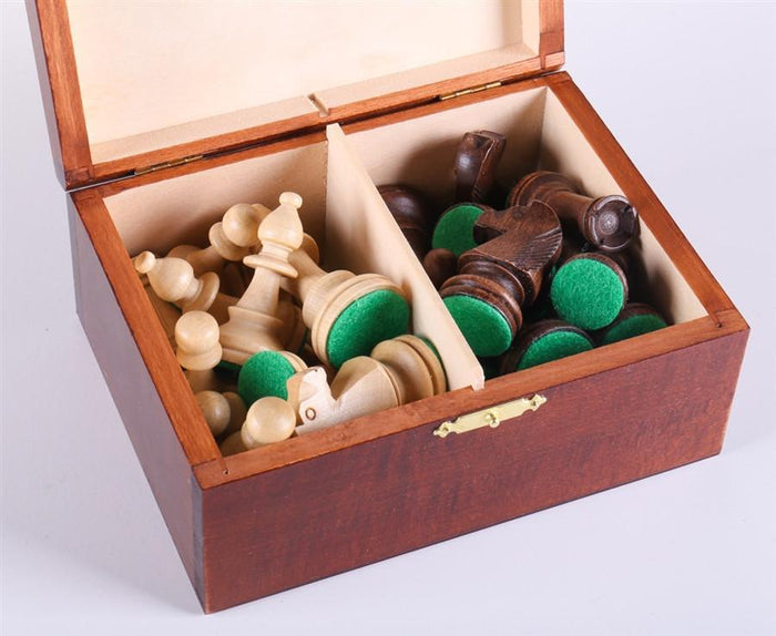 3" Standard Staunton Chess Pieces #4 in Dark Wood Box - Piece - Chess-House