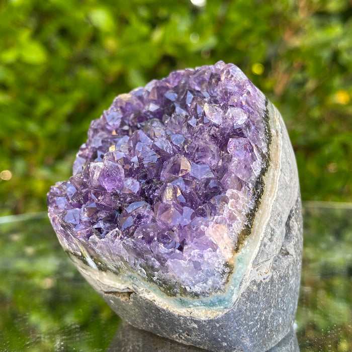 324g 7x7x6cm Grade A+ Big Smooth Crystal Purple Amethyst Geode from Uruguay
