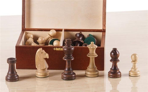 4" Standard Staunton Chess Pieces #7 in Dark Wood Box - Piece - Chess-House