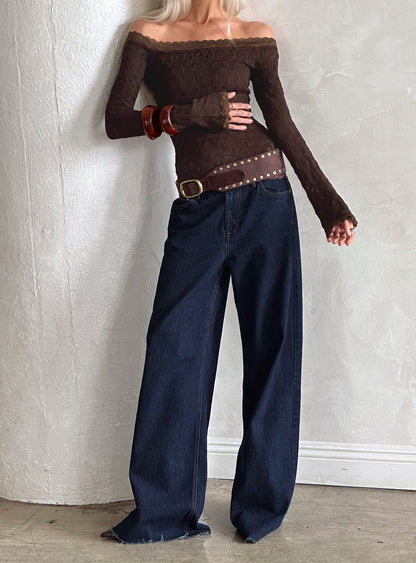 Darla Low Rise Straight Leg Jean Dark Blue Wash