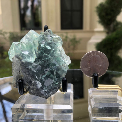 98g 7x6x4cm Glass Green and Clear Fluorite from Xianghualing,Hunan,CHINA