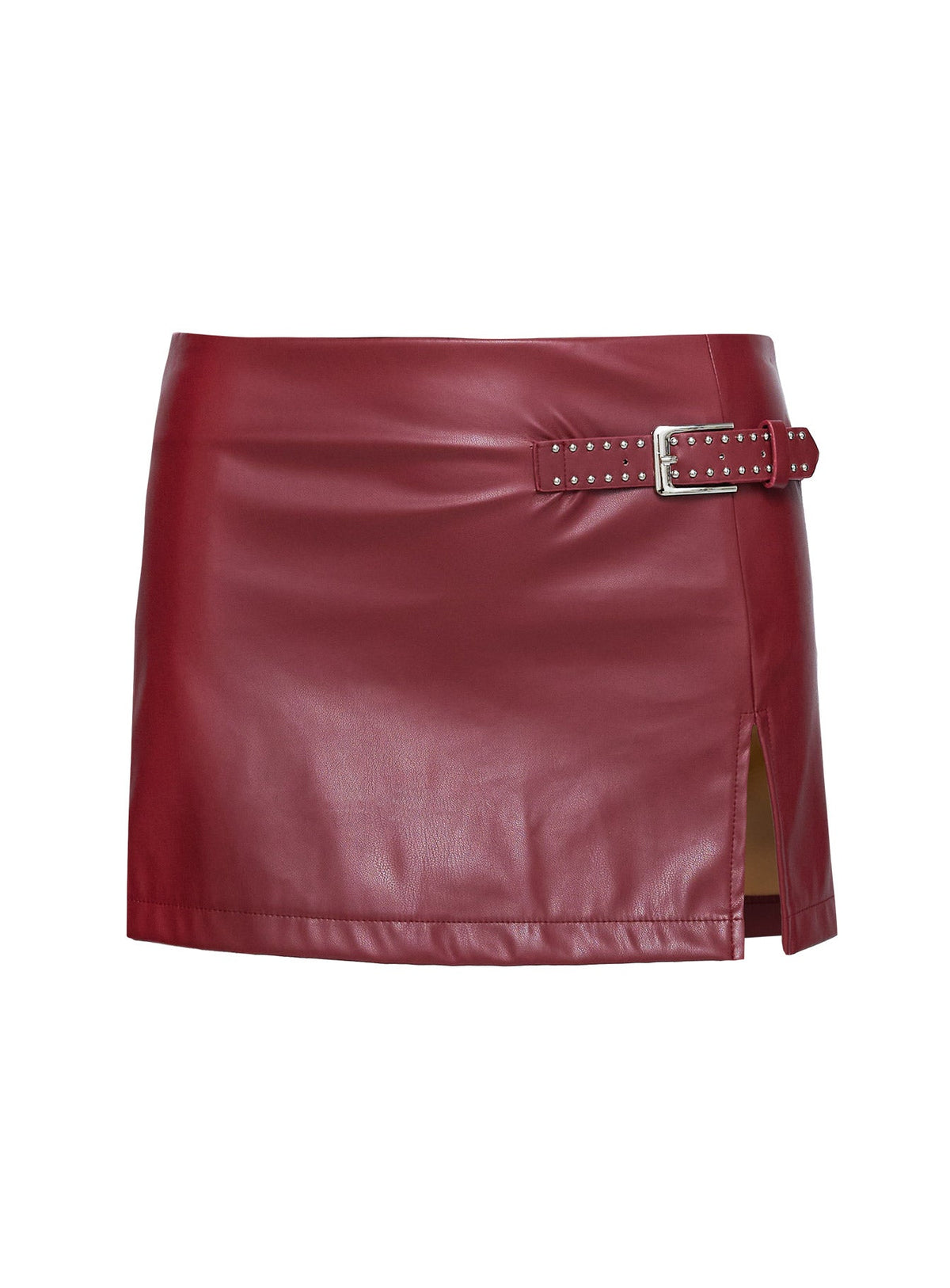 De Tigre Belted Mini Skirt Red