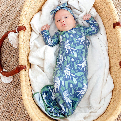 Newborn Knotted Gown - Jurassic Park