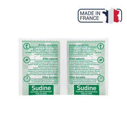 Antiperspirant treatment powder for feet - Sudine Laboratoire Sorifa