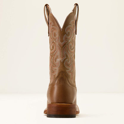 Ariat Women's County Lane Wide Square Toe Western Boot in Natural Tan