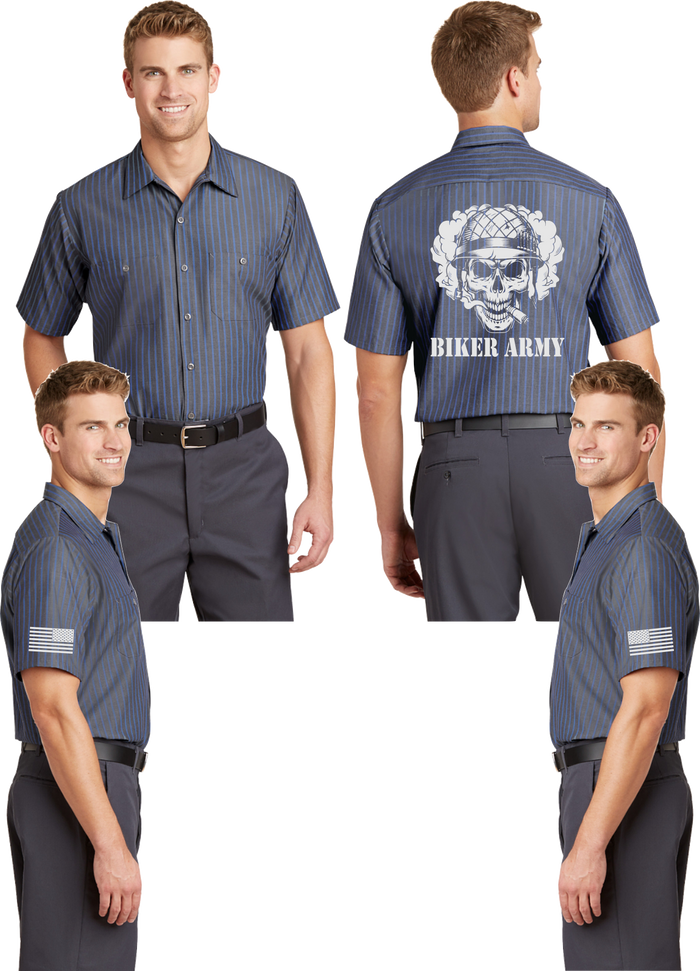 Biker Army Reflective Mechanic Shirt