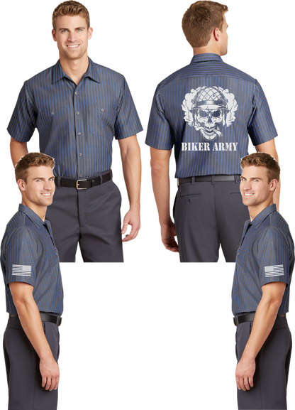 Biker Army Reflective Mechanic Shirt