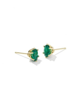 Cailin Crystal Gold Green Stud Earrings Kendra Scott
