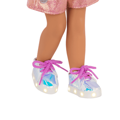 Light-up shoes for 14-inch doll