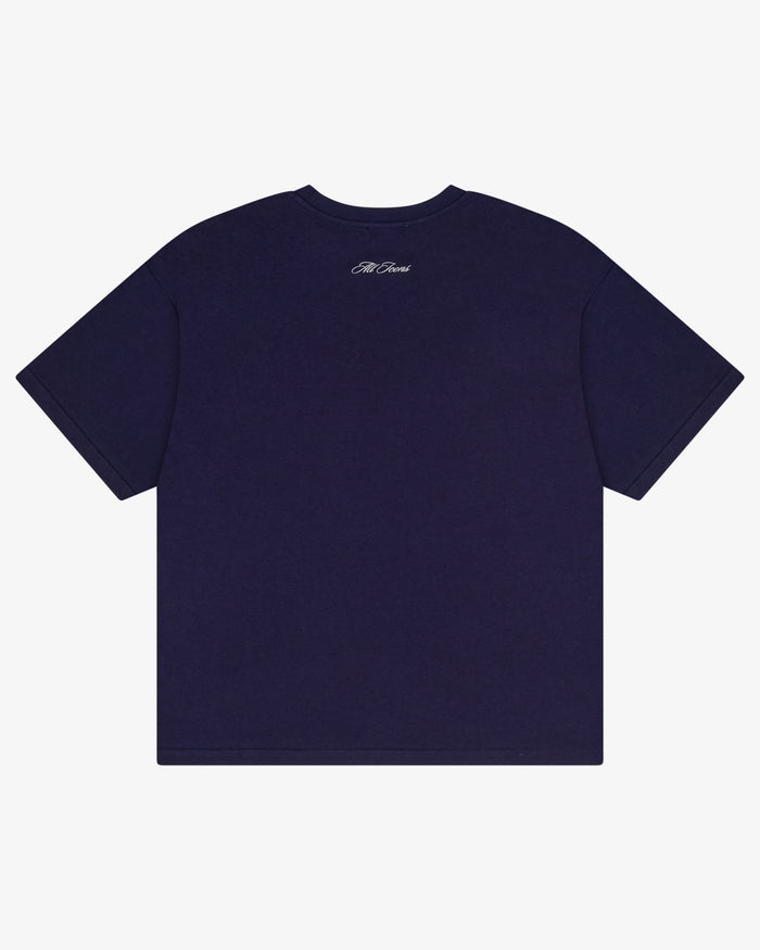 Crop Boxy Tee - Navy