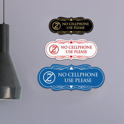 Designer No Cellphone Use please Sign