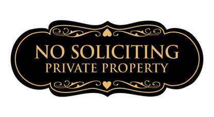 Designer No Soliciting Private Property Sign