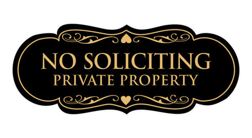Designer No Soliciting Private Property Sign