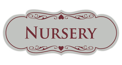Small (2" x 5") / Light Grey / Burgundy